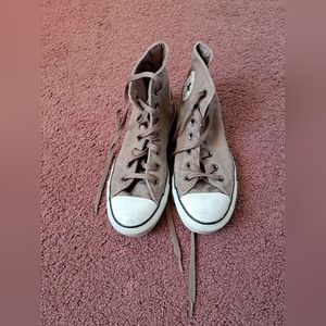 Tan Canvas High Top Converse